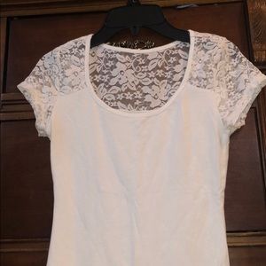 White tee with back lace